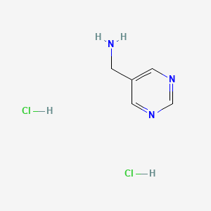 Pyrimidin-5-ylmethanamine dihydrochloride chemical structure (CAS 1956356-28-7)