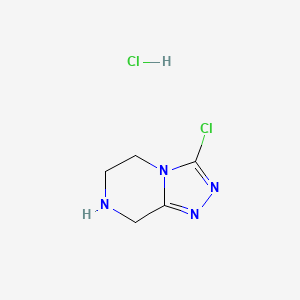 3-Chloro-5,6,7,8-tetrahydro-[1,2,4]triazolo[4,3-a]pyrazine hydrochloride chemical structure (CAS 1956369-87-1)