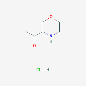 1-(Morpholin-3-yl)ethanone hydrochloride chemical structure (CAS 1956379-20-6)