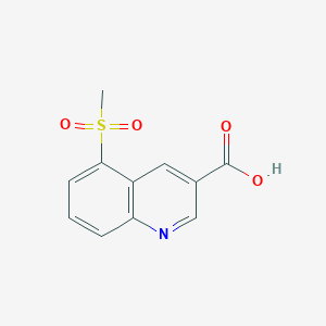 5-(Methylsulfonyl)quinoline-3-carboxylic acid chemical structure (CAS 1956383-11-1)