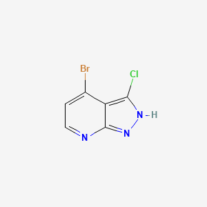 4-Bromo-3-chloro-1H-pyrazolo[3,4-b]pyridine chemical structure (CAS 1956385-09-3)