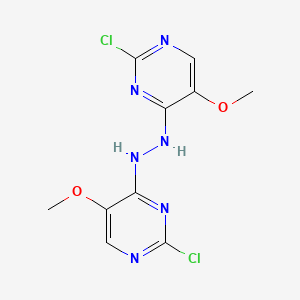 1,2-Bis(2-chloro-5-methoxypyrimidin-4-yl)hydrazine chemical structure (CAS 1956386-49-4)