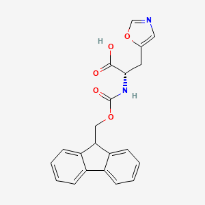 (S)-2-((((9H-Fluoren-9-yl)methoxy)carbonyl)amino)-3-(oxazol-5-yl)propanoic acid chemical structure (CAS 1956434-67-5)