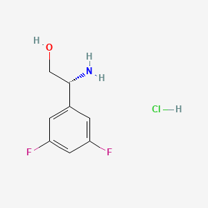 (R)-2-Amino-2-(3,5-difluorophenyl)ethanol hydrochloride chemical structure (CAS 1956434-83-5)