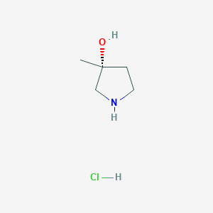 (R)-3-Methylpyrrolidin-3-ol hydrochloride chemical structure (CAS 1956436-45-5)