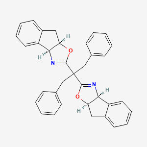 (3aS,3a'S,8aR,8a'R)-2,2'-(1,3-diphenylpropane-2,2-diyl)bis(3a,8a-dihydro-8H-indeno[1,2-d]oxazole) chemical structure (CAS 195703-68-5)