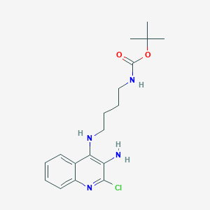 tert-Butyl (4-((3-amino-2-chloroquinolin-4-yl)amino)butyl)carbamate chemical structure (CAS 195711-95-6)