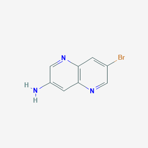 7-Bromo-1,5-naphthyridin-3-amine chemical structure (CAS 1958063-17-6)