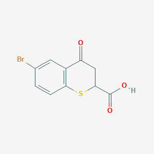 6-Bromo-4-oxothiochromane-2-carboxylic acid chemical structure (CAS 1958099-19-8)
