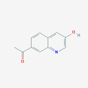 1-(3-Hydroxyquinolin-7-yl)ethan-1-one chemical structure (CAS 1958100-86-1)