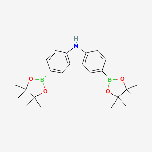 3,6-Bis(4,4,5,5-tetramethyl-1,3,2-dioxaborolan-2-yl)-9H-carbazole chemical structure (CAS 1958113-34-2)