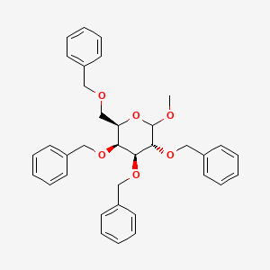 (2R,3S,4S,5R)-3,4,5-Tris(benzyloxy)-2-((benzyloxy)methyl)-6-methoxytetrahydro-2H-pyran chemical structure (CAS 195827-82-8)