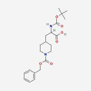 3-(1-((Benzyloxy)carbonyl)piperidin-4-yl)-2-((tert-butoxycarbonyl)amino)propanoic acid chemical structure (CAS 195877-90-8)
