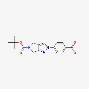 tert-Butyl 2-(4-(methoxycarbonyl)phenyl)-2,6-dihydropyrrolo[3,4-c]pyrazole-5(4H)-carboxylate chemical structure (CAS 1959556-60-5)