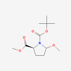 1-(tert-Butyl) 2-methyl (2S)-5-methoxypyrrolidine-1,2-dicarboxylate chemical structure (CAS 195964-54-6)