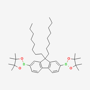 2,2'-(9,9-Dioctyl-9H-fluorene-2,7-diyl)bis(4,4,5,5-tetramethyl-1,3,2-dioxaborolane) chemical structure (CAS 196207-58-6)