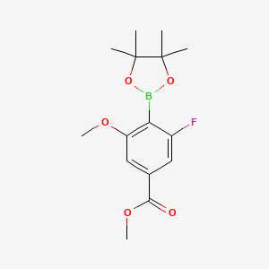 Methyl 3-fluoro-5-methoxy-4-(4,4,5,5-tetramethyl-1,3,2-dioxaborolan-2-yl)benzoate chemical structure (CAS 1962961-12-1)