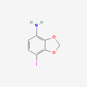 7-Iodobenzo[d][1,3]dioxol-4-amine chemical structure (CAS 196308-33-5)