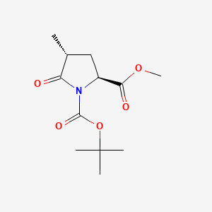 1-(tert-Butyl) 2-methyl (2S,4R)-4-methyl-5-oxopyrrolidine-1,2-dicarboxylate chemical structure (CAS 196394-49-7)