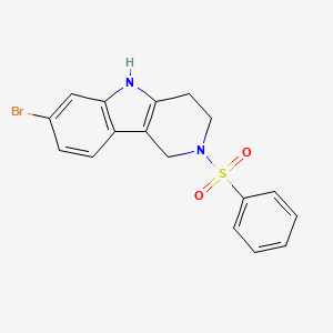 7-Bromo-2-(phenylsulfonyl)-2,3,4,5-tetrahydro-1H-pyrido[4,3-b]indole chemical structure (CAS 1965310-18-2)