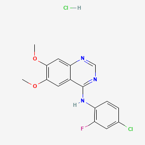 N-(4-Chloro-2-fluorophenyl)-6,7-dimethoxyquinazolin-4-amine hydrochloride chemical structure (CAS 196603-47-1)