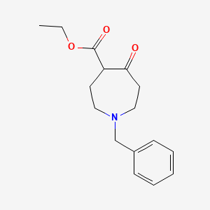 Ethyl 1-benzyl-5-oxoazepane-4-carboxylate chemical structure (CAS 19673-12-2)