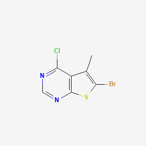 6-Bromo-4-chloro-5-methylthieno[2,3-d]pyrimidine chemical structure (CAS 19673-93-9)