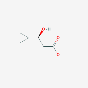 Methyl (S)-3-cyclopropyl-3-hydroxypropanoate chemical structure (CAS 196793-00-7)