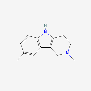 2,8-Dimethyl-2,3,4,5-tetrahydro-1H-pyrido[4,3-b]indole chemical structure (CAS 19686-05-6)