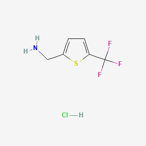 [5-(Trifluoromethyl)thiophen-2-yl]methanamine hydrochloride chemical structure (CAS 1971858-34-0)