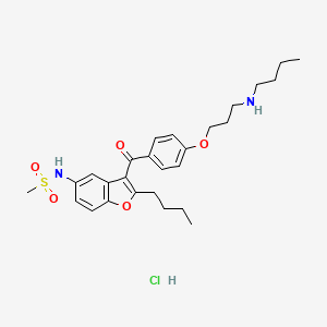 N-(2-Butyl-3-(4-(3-(butylamino)propoxy)benzoyl)benzofuran-5-yl)methanesulfonamide hydrochloride chemical structure (CAS 197431-02-0)