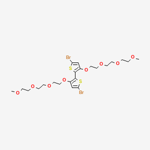 2,2'-Bithiophene, 5,5'-dibromo-3,3'-bis[2-[2-(2-methoxyethoxy)ethoxy]ethoxy]- chemical structure (CAS 1974310-58-1)