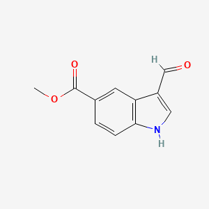 Methyl 3-formyl-1H-indole-5-carboxylate chemical structure (CAS 197506-83-5)