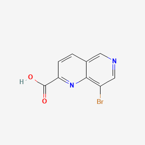 8-Bromo-1,6-naphthyridine-2-carboxylic acid chemical structure (CAS 197507-55-4)
