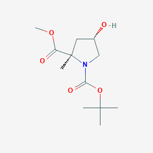 1-(tert-Butyl) 2-methyl (2R,4S)-4-hydroxy-2-methylpyrrolidine-1,2-dicarboxylate chemical structure (CAS 1975992-77-8)