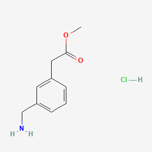 Methyl 2-(3-(aminomethyl)phenyl)acetate hydrochloride chemical structure (CAS 197792-60-2)