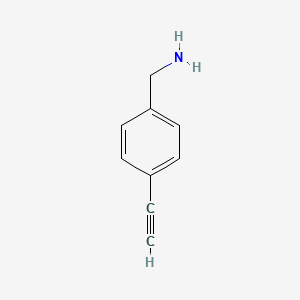 (4-Ethynylphenyl)methanamine chemical structure (CAS 197844-23-8)
