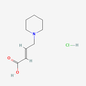 (E)-4-(Piperidin-1-yl)but-2-enoic acid hydrochloride chemical structure (CAS 197892-69-6)