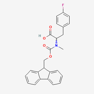 (S)-2-((((9H-Fluoren-9-yl)methoxy)carbonyl)(methyl)amino)-3-(4-fluorophenyl)propanoic acid chemical structure (CAS 1979176-87-8)