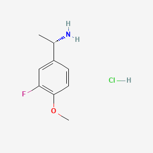 (S)-1-(3-Fluoro-4-methoxyphenyl)ethanamine hydrochloride chemical structure (CAS 1980007-86-0)