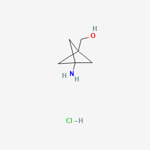 (3-Aminobicyclo[1.1.1]pentan-1-yl)methanol hydrochloride chemical structure (CAS 1980045-93-9)