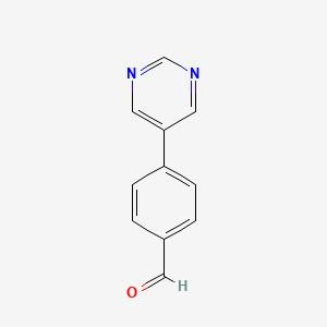 4-(Pyrimidin-5-yl)benzaldehyde chemical structure (CAS 198084-12-7)