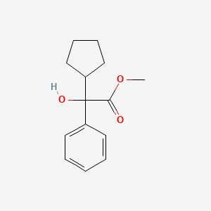 Methyl 2-cyclopentyl-2-hydroxy-2-phenylacetate chemical structure (CAS 19833-96-6)