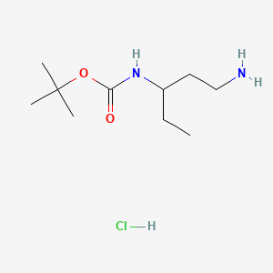 tert-Butyl (1-aminopentan-3-yl)carbamate hydrochloride chemical structure (CAS 1983858-46-3)