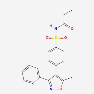 N-((4-(5-Methyl-3-phenylisoxazol-4-yl)phenyl)sulfonyl)propionamide chemical structure (CAS 198470-84-7)