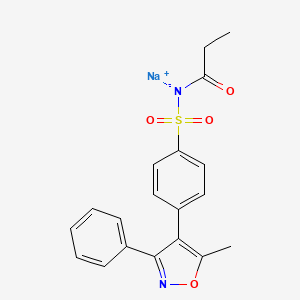 Sodium ((4-(5-methyl-3-phenylisoxazol-4-yl)phenyl)sulfonyl)(propionyl)amide chemical structure (CAS 198470-85-8)