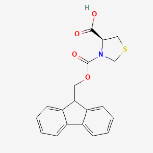 (S)-3-(((9H-Fluoren-9-yl)methoxy)carbonyl)thiazolidine-4-carboxylic acid chemical structure (CAS 198545-89-0)