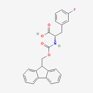 (S)-2-((((9H-Fluoren-9-yl)methoxy)carbonyl)amino)-3-(3-fluorophenyl)propanoic acid chemical structure (CAS 198560-68-8)