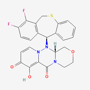 (R)-12-((S)-7,8-Difluoro-6,11-dihydrodibenzo[b,e]thiepin-11-yl)-7-hydroxy-3,4,12,12a-tetrahydro-1H-[1,4]oxazino[3,4-c]pyrido[2,1-f][1,2,4]triazine-6,8-dione chemical structure (CAS 1985605-59-1)