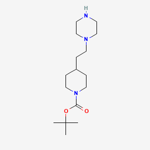 tert-Butyl 4-(2-(piperazin-1-yl)ethyl)piperidine-1-carboxylate chemical structure (CAS 198627-75-7)